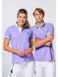 Polo Sylt Koszulka polo w kolorze fioletowym rozmiar: S. Różowe bluzki Polo Sylt, s, bez wzorów, z bawełny, bez kołnierzyka, bez ramiączek. Za 79,03 zł.