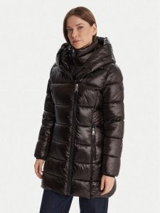 DKNY Kurtka zimowa DLEMPU99 Czarny Regular Fit. Czarne kurtki DKNY, na zimę, xs, bez wzorów, z puchu, bez kaptura. Za 499,99 zł.