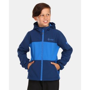 Giacca softshell da ragazzo Kilpi RAVIO-J. Niebieskie kurtki Kilpi, bez wzorów, z softshellu, bez kaptura. Za 189,67 zł.