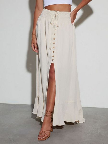 Milan Kiss Spódnica w kolorze kremowym rozmiar: XL. Brązowe spódnice Milan Kiss, xl, bez wzorów, z wiskozy, maxi. Za 131,43 zł.