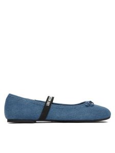LOVE MOSCHINO Baleriny JA11121G1OJO5700 Niebieski. Niebieskie balerinki LOVE MOSCHINO, bez wzorów, z materiału, bez obcasa, bez zapięcia. Za 464,99 zł.
