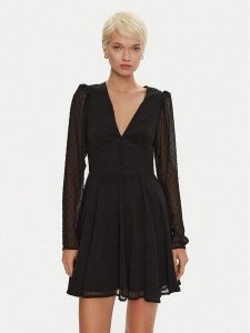 ROTATE Sukienka koktajlowa Thoriana 113102100 Czarny Regular Fit. Czarne sukienki Rotate, bez wzorów, z syntetyku, wizytowe, bez kołnierzyka, bez ramiączek. Za 589,00 zł.