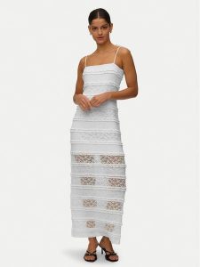 Vero Moda Sukienka wieczorowa Lucia 10348443 Kremowy Regular Fit. Białe kombinezony Vero Moda, xs, bez wzorów, z syntetyku, wizytowe, bez kołnierzyka, bez ramiączek. Za 229,99 zł.