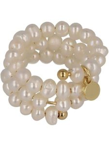 Ivy Pozłacany pierścionek z perełkami Swarovski rozmiar: onesize. Białe pierścionki IVY, z perłą, pozłacane. Za 60,99 zł.