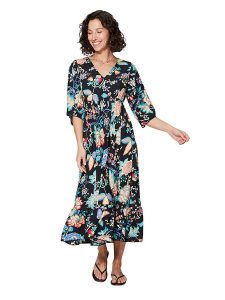 Ipanima Sukienka w kolorze czarnym ze wzorem rozmiar: 34/36. Czarne sukienki Ipanima, bez wzorów, klasyczne, bez kołnierzyka, bez ramiączek, maxi, rozkloszowane. Za 78,99 zł.