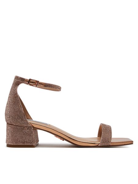 Steve Madden Sandały Gena-R SM11003580 Różowy. Czerwone sandały Steve Madden, bez wzorów, z materiału, bez obcasa, na słupku, bez zapięcia. Za 314,99 zł.