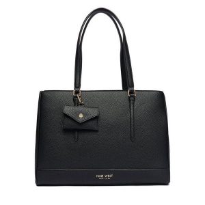 Torebka Nine West. Czarne shopper bag Nine West, bez wzorów, bez dodatków. Za 289,99 zł.