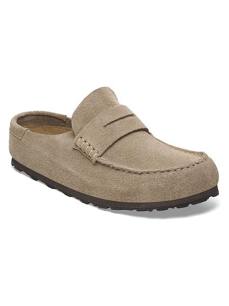 Birkenstock Skórzane klapki "Naples" w kolorze szarobrązowym rozmiar: 36. Brązowe klapki Birkenstock, bez wzorów, bez obcasa. Za 459,95 zł.