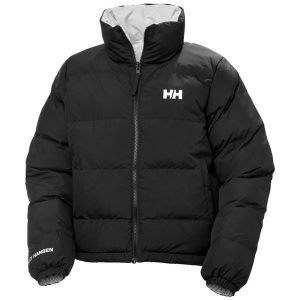 Damska kurtka puchowa Helly Hansen YU 23. Czarne kurtki Helly Hansen, bez wzorów, z puchu, bez kaptura. W wyprzedaży za 592,80 zł.