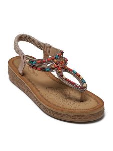 Sixth Sens Sandały w kolorze kremowym ze wzorem rozmiar: 38. Brązowe sandały Sixth Sens, bez wzorów, z otwartym noskiem, bez obcasa, bez zapięcia. Za 91,95 zł.