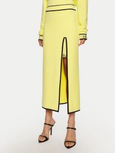 Liu Jo Sport Spódnica midi TF4053 MS59L Żółty Regular Fit. Żółte spódnice Liu Jo Sport, l, bez wzorów, z syntetyku, sportowe, midi. Za 379,99 zł.