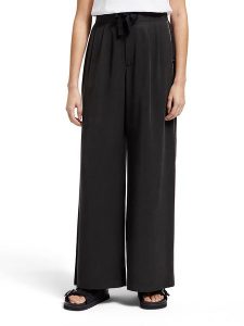 Scotch & Soda Spodnie w kolorze czarnym rozmiar: S/L32. Czarne spodnie z wysokim stanem Scotch & Soda, bez wzorów, ze lnu, z podwyższonym stanem. Za 100,99 zł.