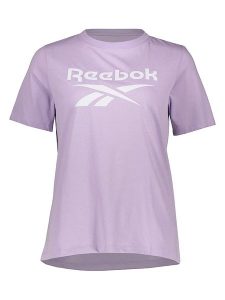 Reebok Koszulka w kolorze fioletowym rozmiar: L. Różowe bluzki Reebok, l, bez wzorów, bez kołnierzyka, bez ramiączek. Za 61,46 zł.