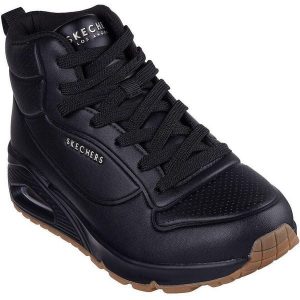 Adidasy Skechers Uno - Stand High, Kobiety. Czarne buty sportowe Skechers, bez wzorów, z materiału, bez zapięcia. Za 397,00 zł.