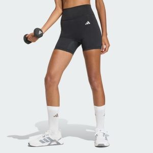 Krótkie legginsy Optime Essentials Workout. Czarne legginsy ADIDAS, bez wzorów, z podwyższonym stanem, krótkie. Za 179,00 zł.
