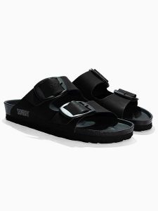Sunbay Klapki "Calen" w kolorze czarnym rozmiar: 37. Czarne klapki Sunbay, bez wzorów, z otwartym noskiem, bez obcasa. Za 127,35 zł.