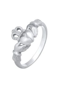 Elli Damski Claddagh serce korona w srebrze 925 Sterling Silver Pierścionki 1 ct. Szare pierścionki Elli, srebrne. Za 177,64 zł.