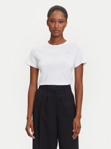 HUGO T-Shirt Deloris 50532137 Biały Regular Fit. Białe t-shirty Hugo, xs, bez wzorów, z bawełny, bez kołnierzyka, bez ramiączek. Za 249,99 zł.
