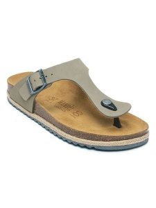 Mandel Skórzane japonki w kolorze szarym rozmiar: 39. Szare klapki Mandel, bez wzorów, z otwartym noskiem, bez obcasa. Za 152,99 zł.