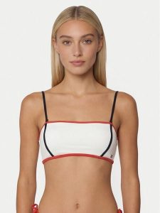 Tommy Hilfiger Góra od bikini UW0UW06373 Écru. Bikini TOMMY HILFIGER, bez wzorów, z syntetyku. Za 209,99 zł.