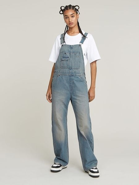 G-Star Ogrodniczki dżinsowe w kolorze niebieskim rozmiar: M. Niebieskie kombinezony G-Star, m, bez wzorów, z bawełny, retro, bez kołnierzyka, bez ramiączek. Za 279,78 zł.