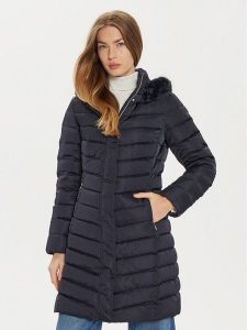 Geox Płaszcz zimowy Bettanie W4626H T3122 F1624 Granatowy Regular Fit. Niebieskie płaszcze Geox, na zimę, bez wzorów, z syntetyku, bez kaptura. Za 989,99 zł.