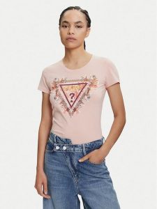 Guess T-Shirt W5YI08 J1314 Pomarańczowy Regular Fit. Brązowe t-shirty Guess, m, z aplikacjami, z bawełny, bez kołnierzyka, bez ramiączek. Za 109,99 zł.