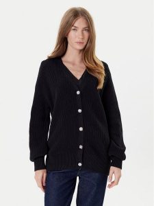 Guess Kardigan W5YR06 Z3OO0 Czarny Regular Fit. Czarne kardigany Guess, z bawełny. Za 359,99 zł.