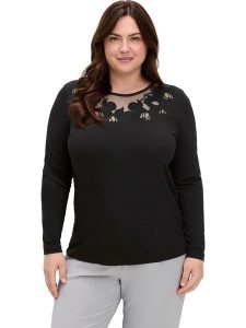 WITT WEIDEN Bluzka w kolorze czarnym rozmiar: 50. Czarne bluzki WITT WEIDEN, bez wzorów, z koronki, bez kołnierzyka, bez ramiączek. Za 39,99 zł.