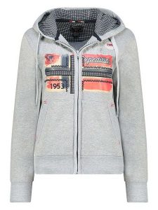 Geographical Norway Bluza "Farlotte" w kolorze jasnoszarym rozmiar: M. Szare bluzy Geographical Norway, m, z aplikacjami, bez kaptura. Za 139,20 zł.