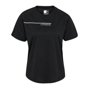 T-shirt damski Hummel hmlCOURT. Czarne t-shirty Hummel, bez wzorów, bez kołnierzyka, bez ramiączek. Za 160,00 zł.