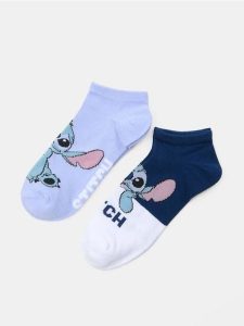Skarpetki z nadrukiem Lilo & Stitch - wielobarwny. Skarpetki Sinsay, bez wzorów. Za 12,99 zł.