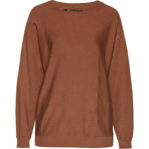 Sweter z rękawami typu nietoperz. Czerwone swetry klasyczne bonprix, bez kołnierzyka. Za 99,99 zł.