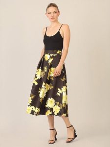 APART Spódnica w kolorze czarno-żółtym rozmiar: 46. Czarne spódnice Apart, bez wzorów, midi. Za 295,99 zł.