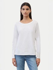 Marc O'Polo Bluzka B01 2072 52235 Biały Regular Fit. Białe bluzki Marc O'Polo, s, bez wzorów, z bawełny, bez kołnierzyka, bez ramiączek. Za 219,99 zł.