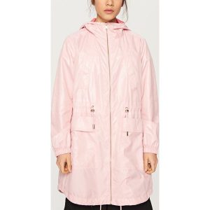Parka z wzorzystą podszewką - Różowy. Czerwone płaszcze marki Reserved. W wyprzedaży za 69,99 zł.
