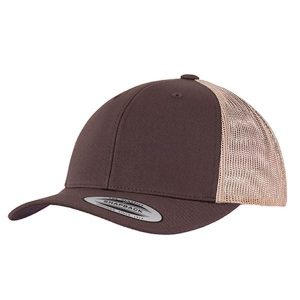 Dwukolorowa Czapka Trucker Retro. Białe czapki FLEXFIT, bez wzorów, z bawełny, retro. Za 59,99 zł.