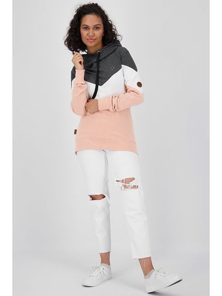 Alife and kickin Bluza "Stella" w kolorze jasnoszaro-jasnoróżowo-szarym rozmiar: XS. Niebieskie bluzy Alife and Kickin, xs, bez wzorów, z bawełny, z kapturem. Za 140,86 zł.