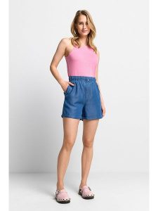 Rich & Royal Szorty w kolorze niebieskim rozmiar: 36. Niebieskie szorty Rich & Royal, bez wzorów, z lyocellu, z podwyższonym stanem. Za 122,67 zł.