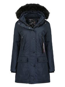 Geographical Norway Parka "Corta" w kolorze granatowym rozmiar: M. Niebieskie płaszcze Geographical Norway, m, bez wzorów, bez kaptura. Za 434,85 zł.