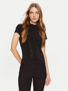 Guess T-Shirt W4BI26 J1314 Czarny Slim Fit. Czarne t-shirty Guess, s, z aplikacjami, z bawełny, bez kołnierzyka, bez ramiączek. Za 139,99 zł.