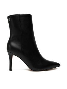 Nine West Botki CEO-NADINE-01 Czarny. Czarne botki Nine West, bez wzorów, z materiału, bez obcasa, na szpilce, bez zapięcia. Za 279,99 zł.