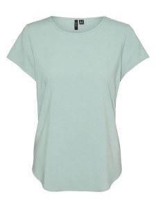 Vero Moda Koszulka w kolorze miętowym rozmiar: XL. Zielone bluzki Vero Moda, s, bez wzorów, z wiskozy, klasyczne, bez kołnierzyka, bez ramiączek. Za 67,45 zł.
