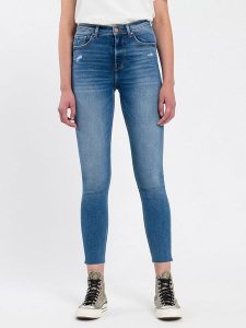 Cross Jeans Dżinsy - Skinny fit - w kolorze niebieskim rozmiar: W31/L30. Niebieskie jeansy Cross Jeans, z aplikacjami, z jeansu, z podwyższonym stanem. Za 87,61 zł.