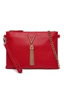 Valentino Torebka Divina VBS1R419G Czerwony. Czerwone torebki klasyczne Valentino, bez wzorów, ze skóry, bez dodatków. Za 189,99 zł.