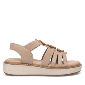 Sandały Lasocki. Brązowe sandały Lasocki, bez wzorów, bez obcasa, na koturnie, bez zapięcia. Za 159,99 zł.