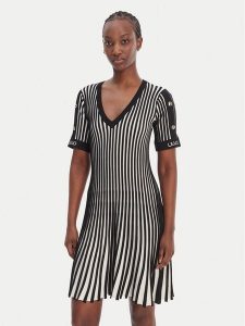 Liu Jo Sport Sukienka dzianinowa TA6062 MS55N Czarny Regular Fit. Czarne sukienki Liu Jo Sport, l, bez wzorów, z dzianiny, sportowe, bez kołnierzyka, bez ramiączek, sportowe. Za 689,99 zł.