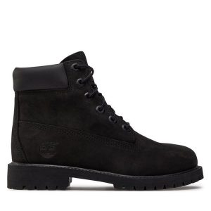 Trapery Timberland. Czarne buty zimowe Timberland, bez obcasa, bez zapięcia. Za 599,99 zł.