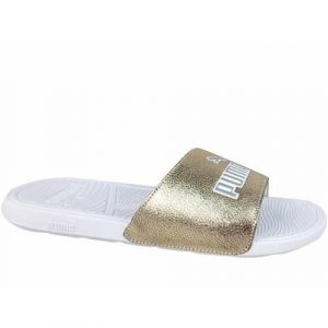 Klapki damskie Puma Cool Cat 2.0. Szare klapki Puma, bez wzorów, z materiału, bez obcasa. Za 165,00 zł.