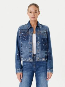 Guess Kurtka jeansowa W5YN69 D5R01 Granatowy Regular Fit. Niebieskie kurtki Guess, l, z aplikacjami, z bawełny, bez kaptura. Za 529,99 zł.